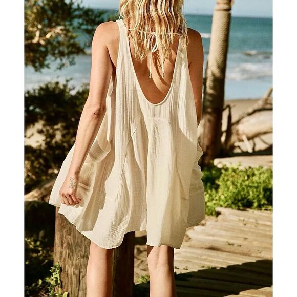 Free People Pina Colada Genevive Mini 3/4 Sleeves Tunic Dress Small - Picture 1 of 12